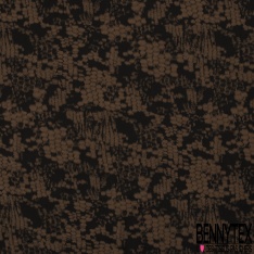 Polyamide élasthanne lingerie motif tâche noir café au lait