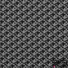 Polyamide élasthanne lingerie motif pied de poule stylisée revisitée ton noir orange brûlée
