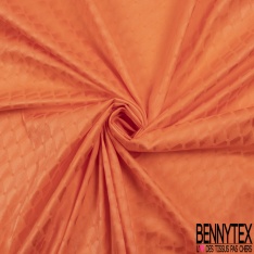 Polyamide élasthanne lingerie motif losange fantaisie ton sur ton orange opéra