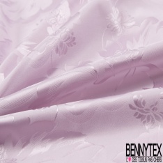 Polyamide élasthanne lingerie motif fleur baroque ton sur ton parme