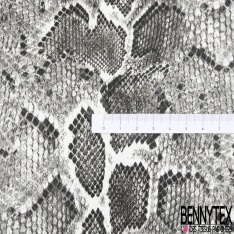 Simili cuir imprimé peau de serpent effet écaille noir