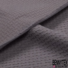 Polyamide élasthanne lingerie motif losange fantaisie gaufré ton sur ton noir