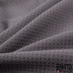 Polyamide élasthanne lingerie motif losange fantaisie gaufré ton sur ton noir