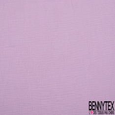 Coton double gaze uni mauve