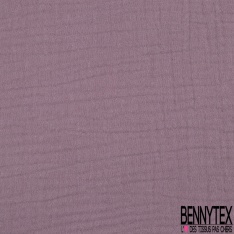 Coton double gaze uni mauve poudré