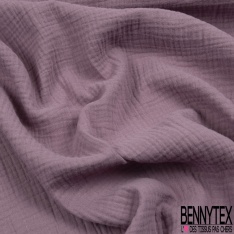 Coton double gaze uni mauve poudré