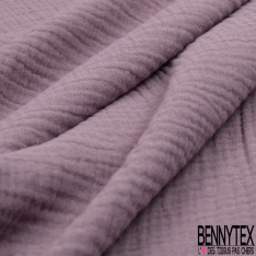 Coton double gaze uni mauve poudré
