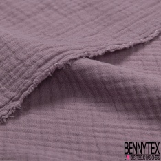 Coton double gaze uni mauve poudré