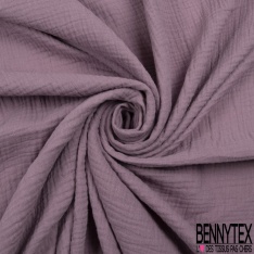 Coton double gaze uni mauve poudré