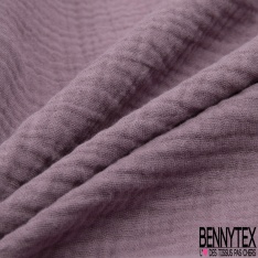 Coton double gaze uni mauve poudré