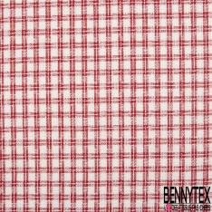 Coupon 3m coton natté tartan noir cuivre écru sable mouillé