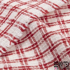 Coupon 3m coton natté tartan noir cuivre écru sable mouillé