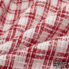 Coupon 3m coton natté tartan noir cuivre écru sable mouillé