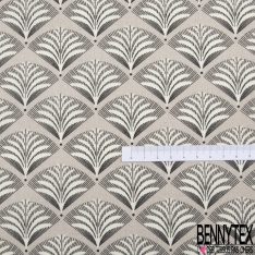 Coton Crétonne imprimé éventail branchage fond or de pépite