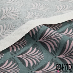 Coton Crétonne imprimé éventail branchage fond navy