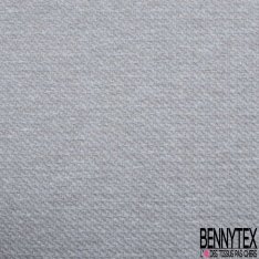 Maille milano fantaisie élasthanne imprimé mini carreau blanc bleu roi