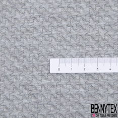 Maille milano fantaisie élasthanne imprimé mini carreau blanc bleu roi