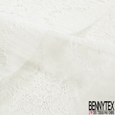 Panneau dentelle polyamide polyester blanc grande laize de 280cm