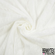 Panneau dentelle polyamide polyester blanc grande laize de 280cm