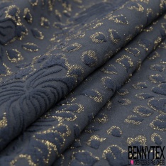 Polyamide élasthanne lingerie motif losange fantaisie gaufré pois lurex or ton sur ton mandarine