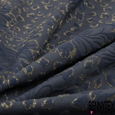 Polyamide élasthanne lingerie motif losange fantaisie gaufré pois lurex or ton sur ton mandarine