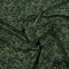 Polyamide élasthanne lingerie motif abstrait gaufré noir sang de taureau lurex or