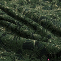 Polyamide élasthanne lingerie motif abstrait gaufré noir sang de taureau lurex or