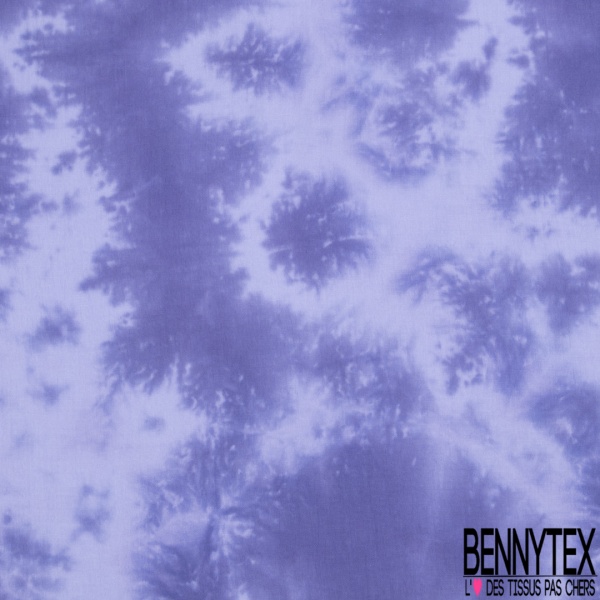 Coton double gaze tie and dye violette persane brume du soir