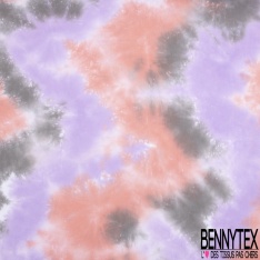 Coton double gaze tie and dye charbon souris