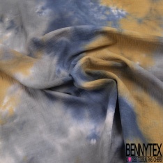 Coton double gaze tie and dye corail lilas blanc gorge de pigeon