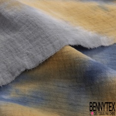 Coton double gaze tie and dye corail lilas blanc gorge de pigeon
