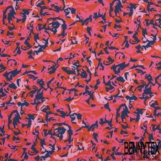 Fibranne viscose imprimé coeur d'amour fou candy rouge blanc discret fond noir