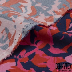 Fibranne viscose imprimé coeur d'amour fou candy rouge blanc discret fond noir