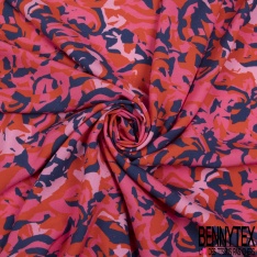 Fibranne viscose imprimé coeur d'amour fou candy rouge blanc discret fond noir