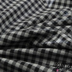 Polyamide élasthanne lingerie motif vichy noirn