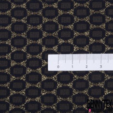 Polyamide élasthanne lingerie motif ovale marine fond lurex or