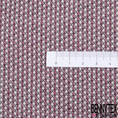 Milano jacquard coton viscose motif floral tropical ton amande sauge rose fond blanc discret
