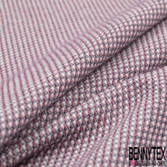 Milano jacquard coton viscose motif floral tropical ton amande sauge rose fond blanc discret