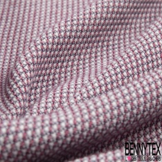 Milano jacquard coton viscose motif floral tropical ton amande sauge rose fond blanc discret