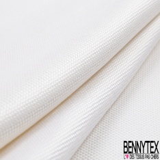 Natté de soie effet carbone teint uni blanc naturel