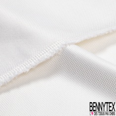 Natté de soie effet carbone teint uni blanc naturel