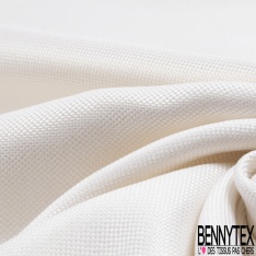 Natté de soie effet carbone teint uni blanc naturel