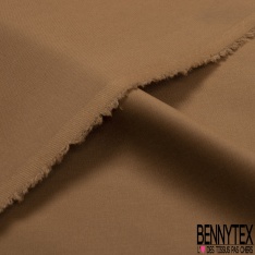 Gabardine de coton sergé fine élasthanne uni blanc cassé
