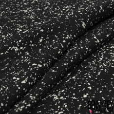 Satin de soie élasthanne imprimé floral cachemire vintage fond huile d'amande