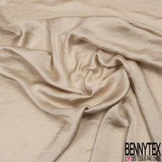 Satinette polyester froissée uni rose de nuage