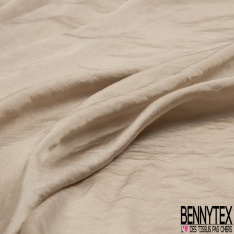 Satinette polyester froissée uni rose de nuage