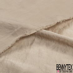 Satinette polyester froissée uni rose de nuage