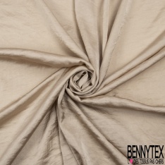 Satinette polyester froissée uni rose de nuage