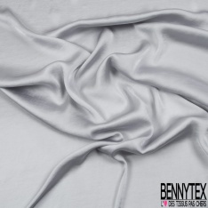 Satinette polyester froissée uni rose blush