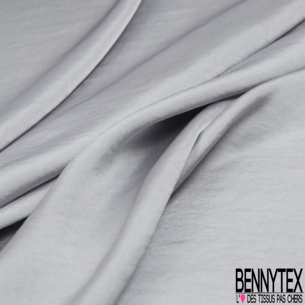 Satinette polyester froissée uni rose blush